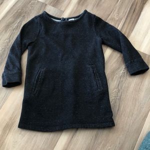 Black silver glitter sweatshirt dress